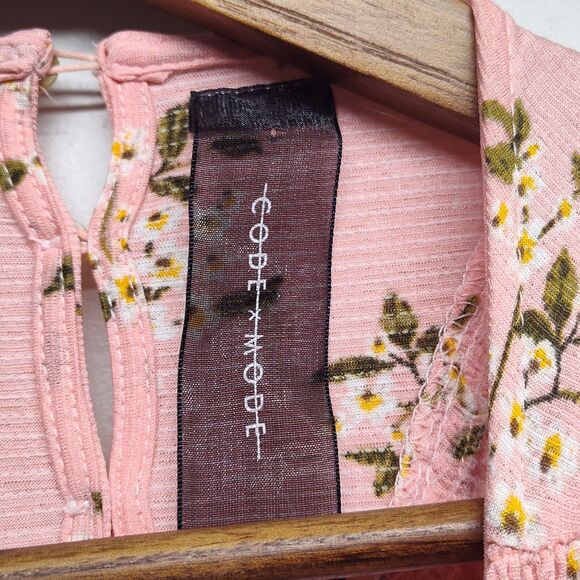 Code X Mode Maxi Dress Women Size S Peach Floral Smocked Sleeveless Spring Girly - Picture 8 of 12